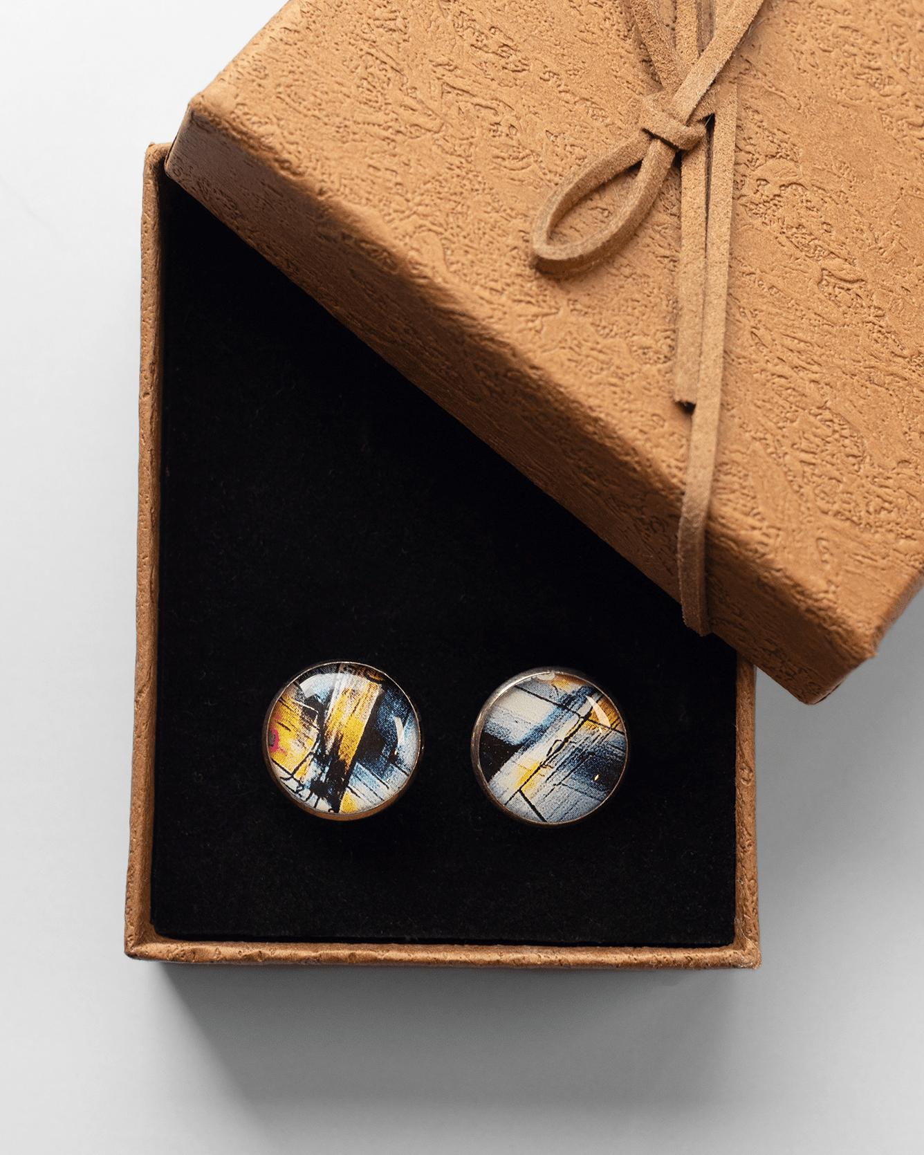 Handmade Viagra molecule microscopy cufflinks in silver-plated brass with glossy resin finish. Unique and funny science jewelry gift for doctors, pharmacists, and STEM professionals.