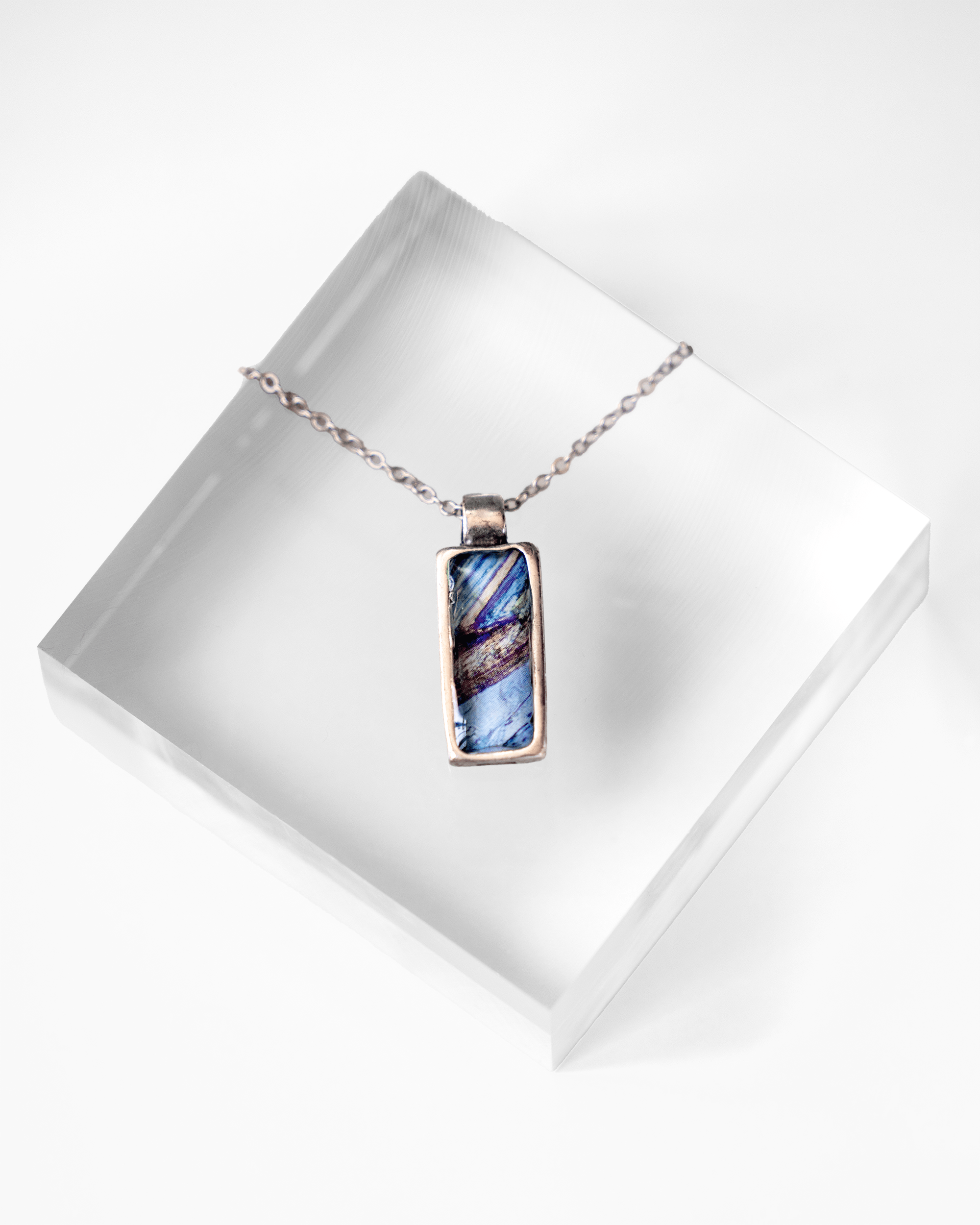 Fight or Flight Necklace — Epinephrine Microscopy - Quantum Sunshine - Handmade jewelry featuring vivid microscopy sealed in resin. Science-inspired wearable art and meaningful science gift for doctors and STEM professionals.