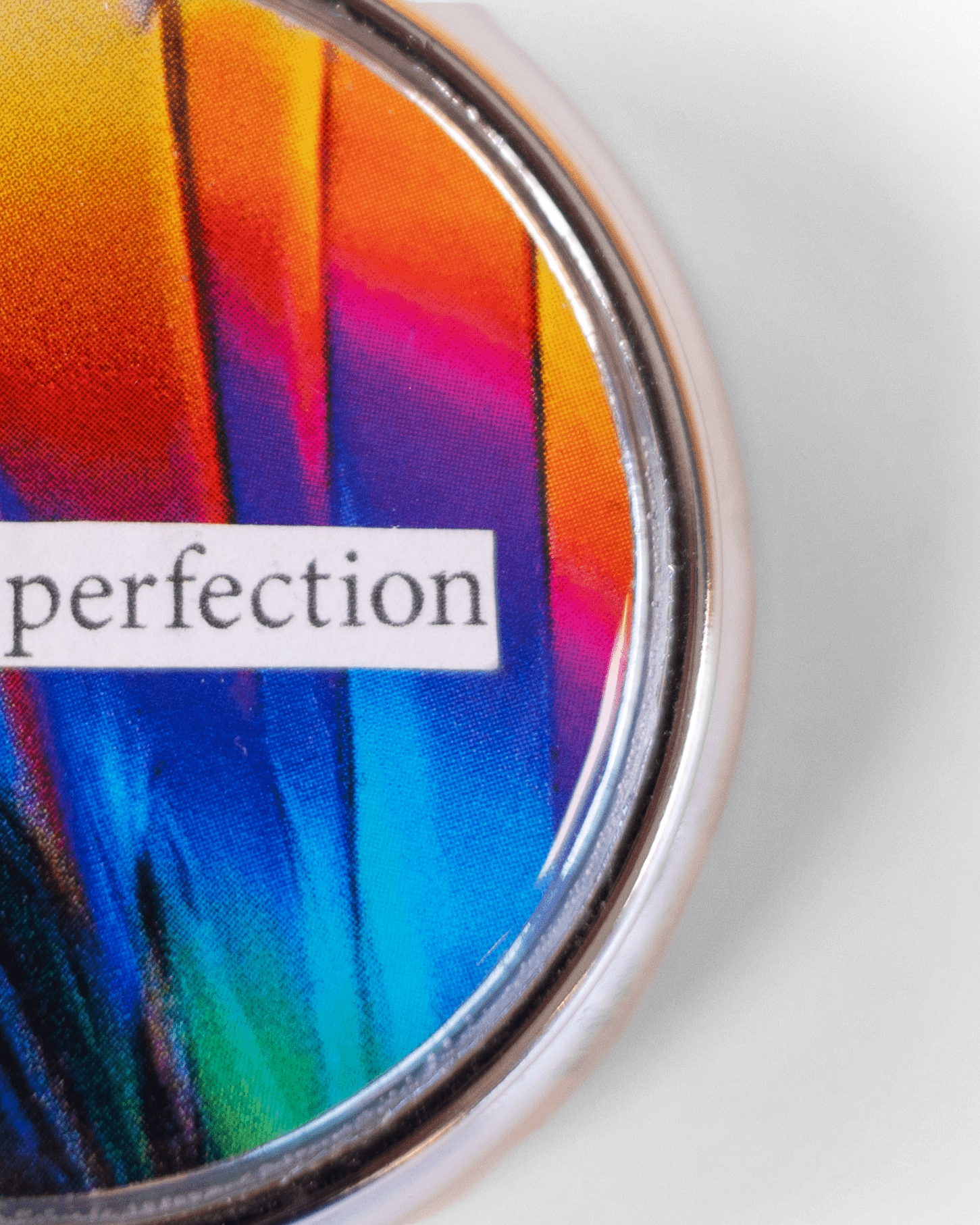 Eventual Perfection - Dopamine Pill case - Quantum Sunshine. Handmade dopamine pill case featuring vivid microscopy art sealed in resin. Science-inspired pillbox and meaningful STEM gift for thinkers and dreamers. Macro.