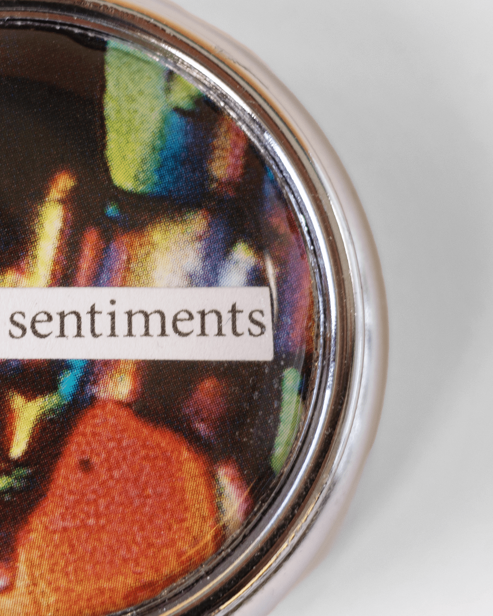 Sentimental - Pill Case - Quantum Sunshine. Handmade pill case featuring vivid microscopy art sealed in resin. Science-inspired pillbox and meaningful Science gift for doctors and STEM professionals. Macro.