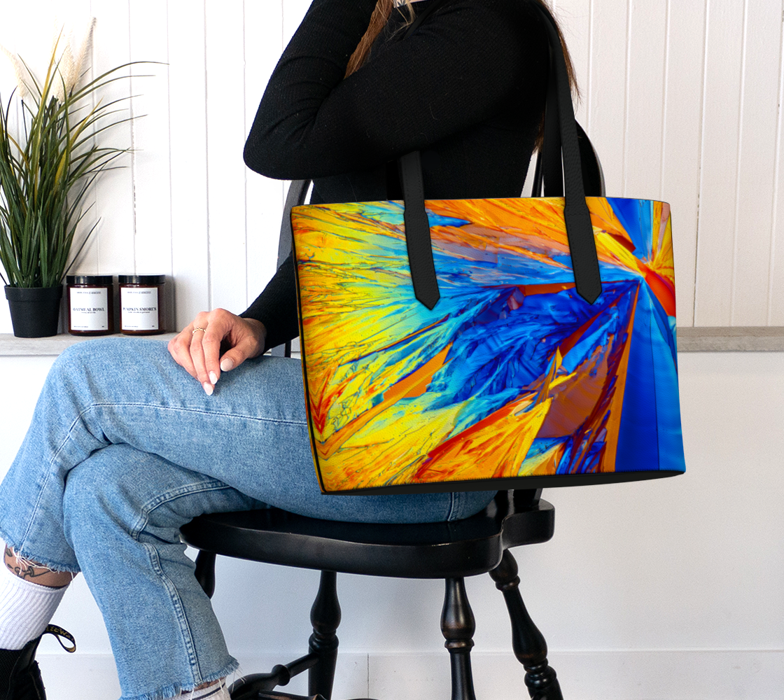 Citric Acid Vegan Leather Tote - Quantum Sunshine Black